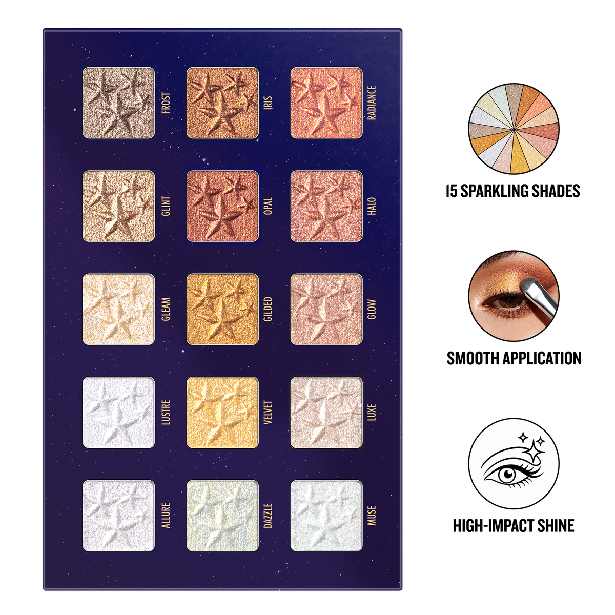 Stellars 15 Color Pressed Glitter Palette