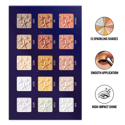 Stellars 15 Color Pressed Glitter Palette