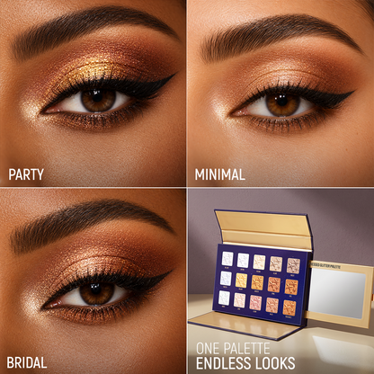 Stellars 15 Color Pressed Glitter Palette